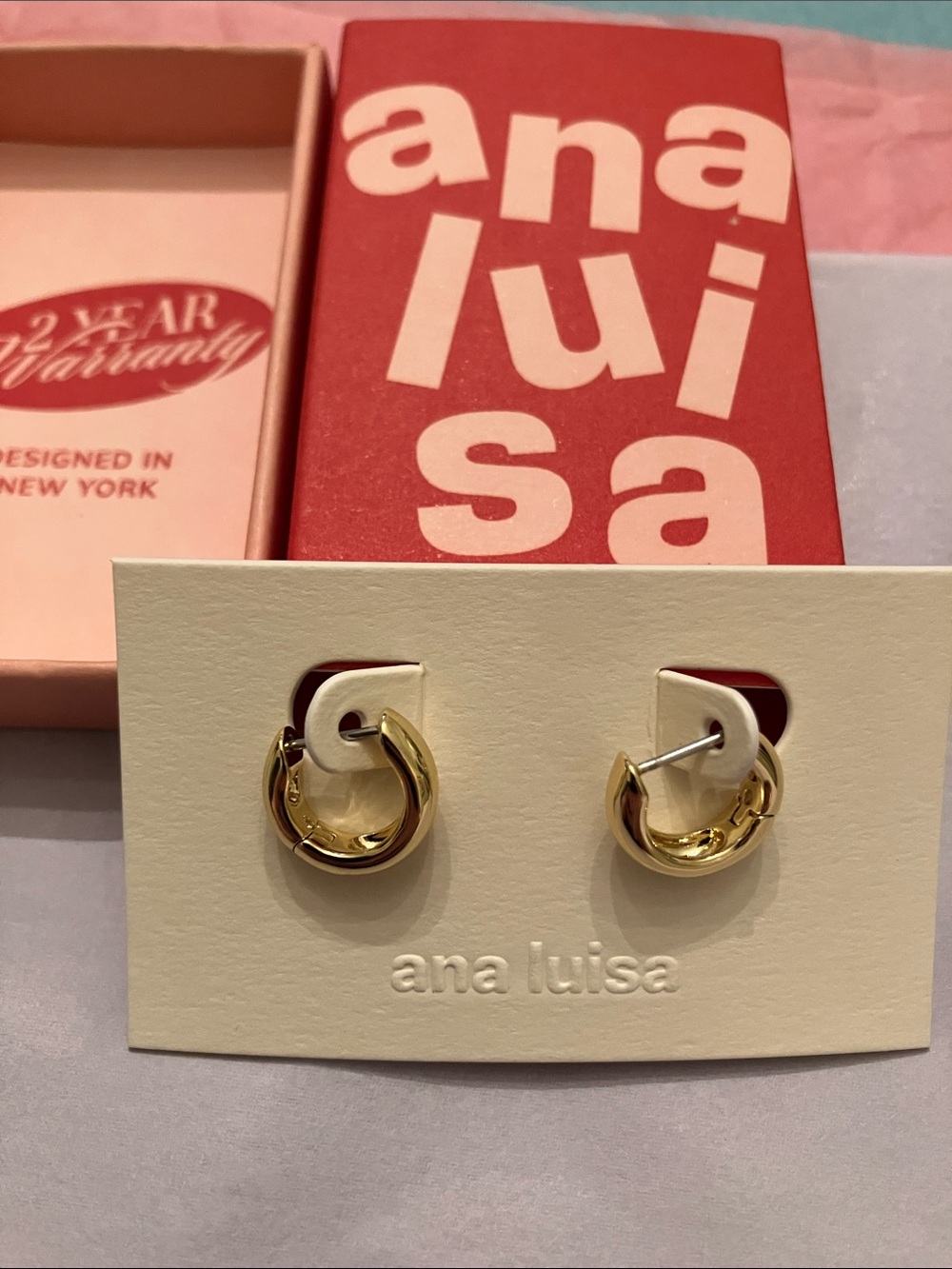 Ana Luisa Polished Gold Mini Hoop Earrings